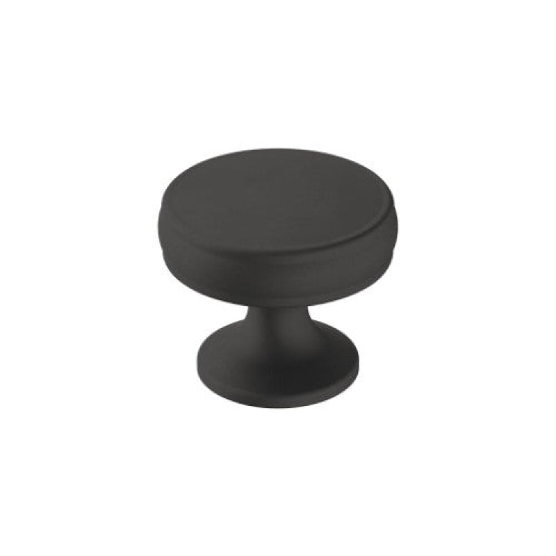 Renown Zinc Cabinet Knob - Matte Black - 1 1/4" (32 Mm) Length