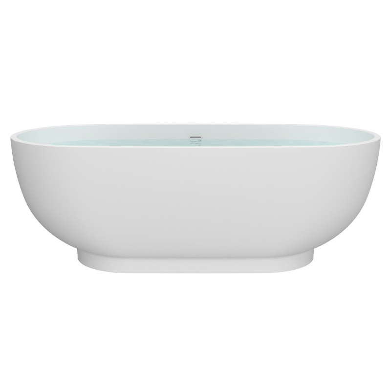 Hg436 Acrylic Freestanding Soaking With Center Drain - White - 31.89" X 70.67"