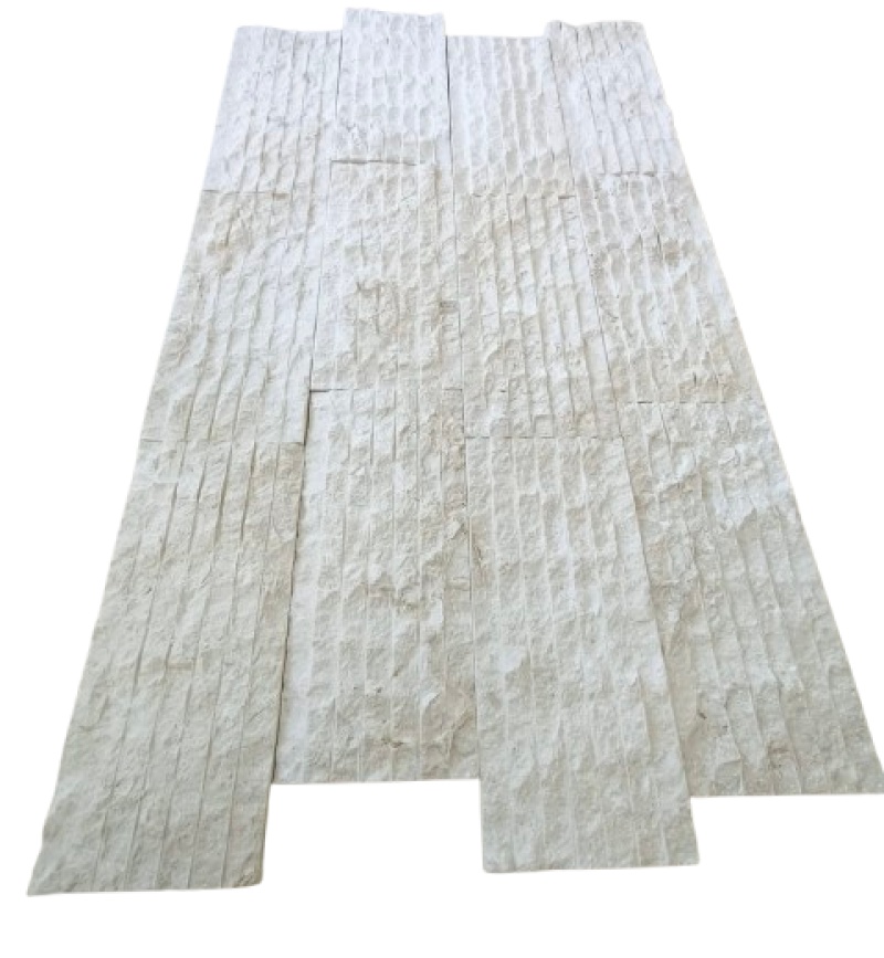 Royal White Limestone Veneer - Split Face - 8" X 18"