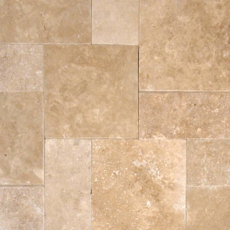 Walnut Cross Cut Travertine Versailles Pattern - Filled & Honed - Various Sizes