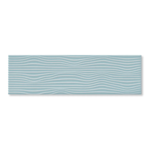 Nomad Ebb And Flow Sea Foam Ceramic Tile - Glossy - 3.5" X 12"