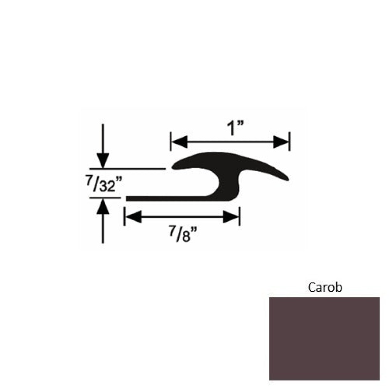 Solid 50 Carob Rubber Tile / Carpet Joiner - 7/8" X 9 Ft (108") X 7/32"