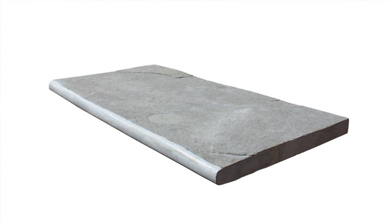Kota Blue Limestone Bullnose Coping - Tumbled & Brushed