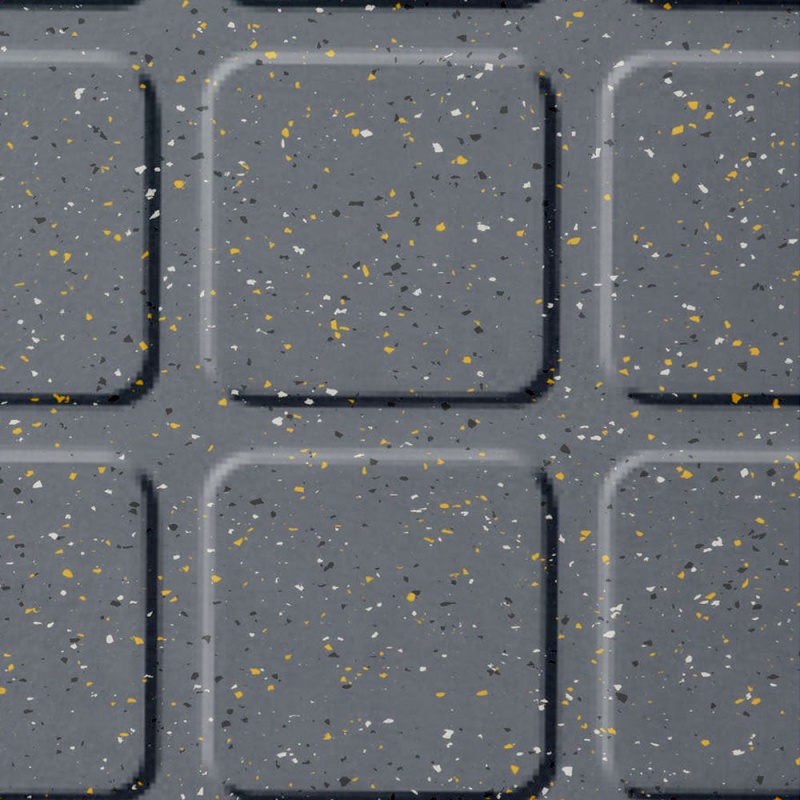 Johnsonite Cape May Raised Square Color Splash Speckled Rubber Tile - Textured - 24" X 24"