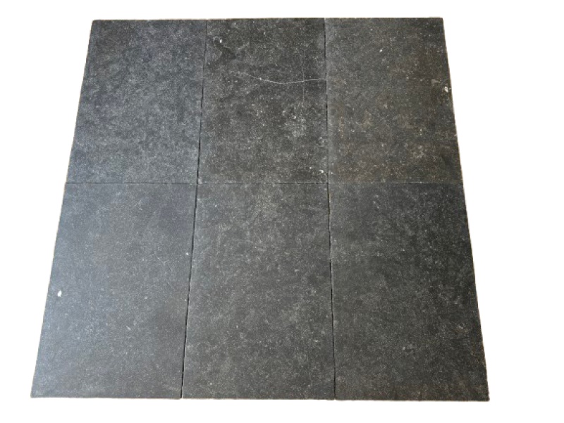 Belgian Blue Limestone Tile - Antique & Bush Hammered - 16" X 24"