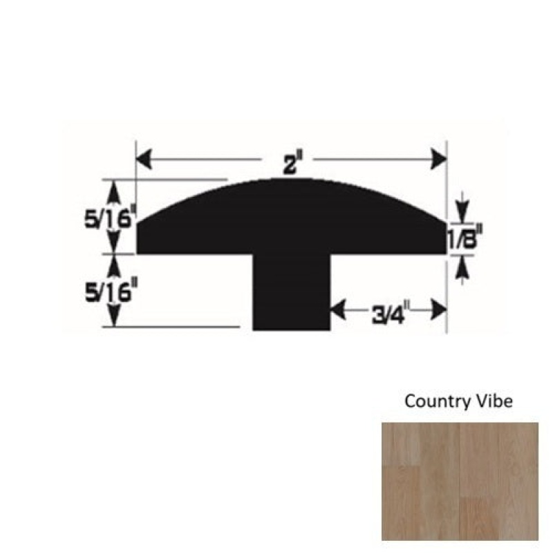 Timberbrushed Platinum Country Vibe Hardwood Moulding / Trim - 2" X 90" T Molding - Urethane & Aluminum Oxide