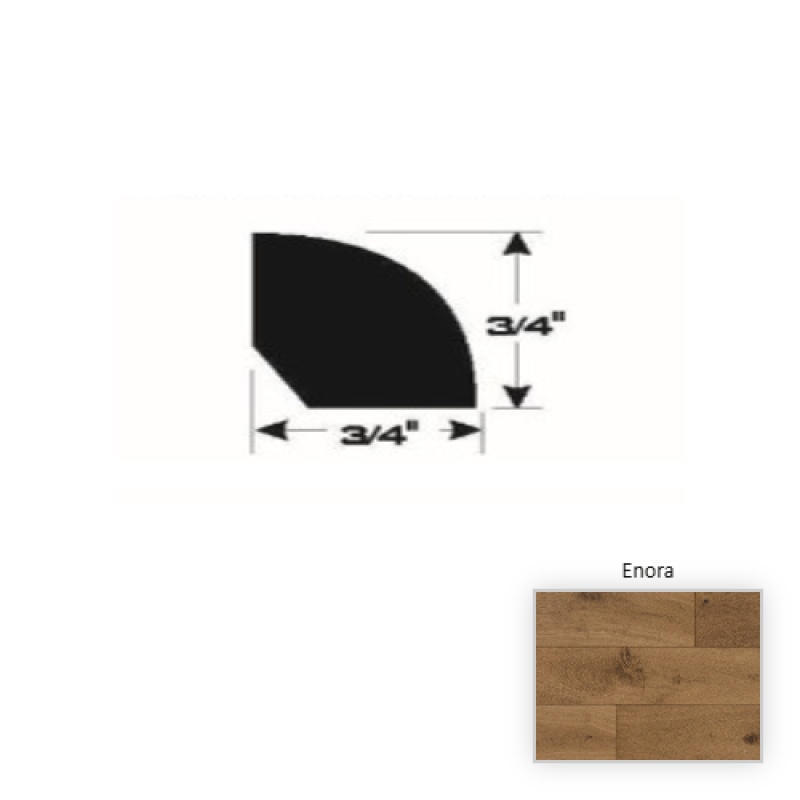 Branche French White Oak Enora Hardwood Moulding / Trim - 90" Quarter Round - Wire Brushed & Ultra Low Gloss