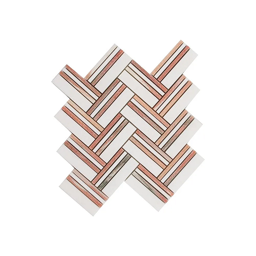 Eternal by Jeffrey Court Curtsy Marble Mosaic – Chevron, Honed & Polished