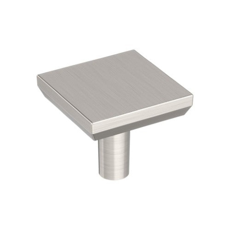 Chamfered Edge Zinc Cabinet Knob - Satin Nickel - 1 1/16" (27 Mm) Length