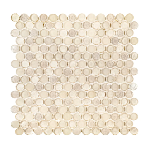 Suite Glass Champagne Glass Mosaic - 3/4" Penny Round - Multi Finish