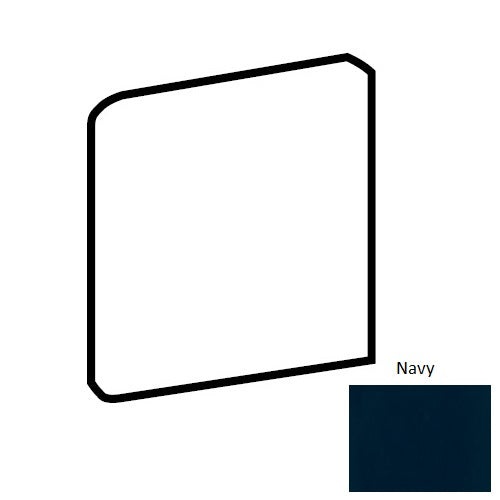 Color Wheel Linear Navy Ceramic Wall Trim - 4" X 4" Bullnose Corner - Semi Gloss
