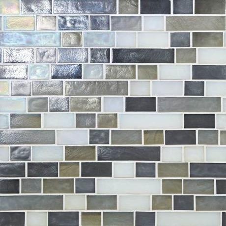 Glass Horizons Arctic Blend Glass Mosaic - Linear - Glossy