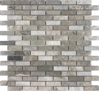 Pietra Antica Metropolitan Contempo City Gray Strips Natural Stone Mosaic - 5/8" X 2" Brick - Multi Finish