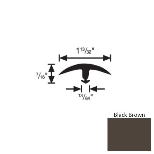 Flextones Black Brown Vinyl 163 Snap Down T Edge Divider
