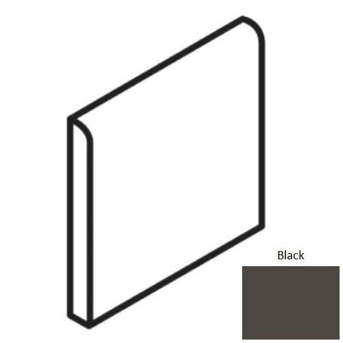 Unglazed Mosaics Black Porcelain Floor & Wall Trim