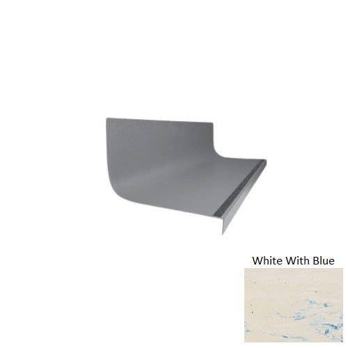 Evolving Styles Creative Elements White With Blue Type 1975 With Flush Ribbed / Smooth Insert Distinct Designs Rubber - 20 3/8" X 72" Stair Tread - Hammered