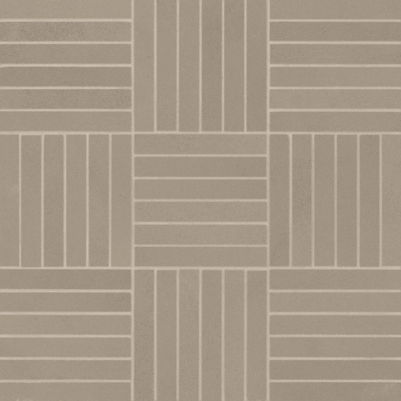 Sahara Taupe Porcelain Mosaic - 5/8" X 4" Crosshatch - Matte