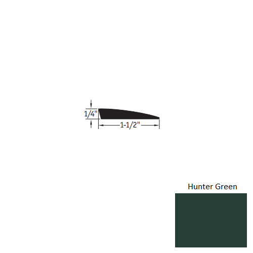 Johnsonite Hunter Green Vinyl Moulding / Trim - 1/4" X 12 Ft (144") Carpet Reducer - Carpet Reducer