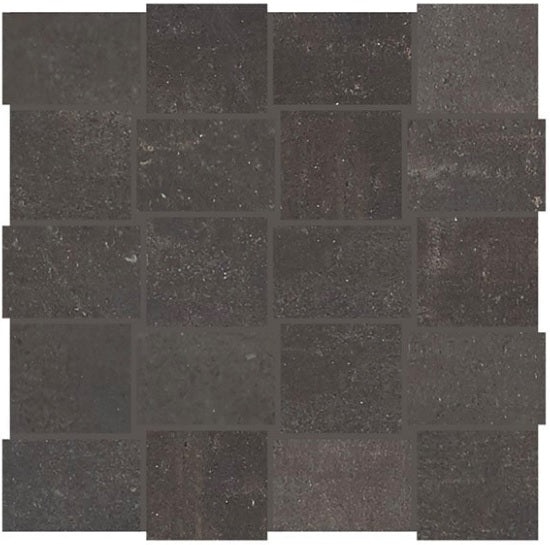 Union Black Nickel Porcelain Mosaic - 2" X 3" Modern Weave - Matte