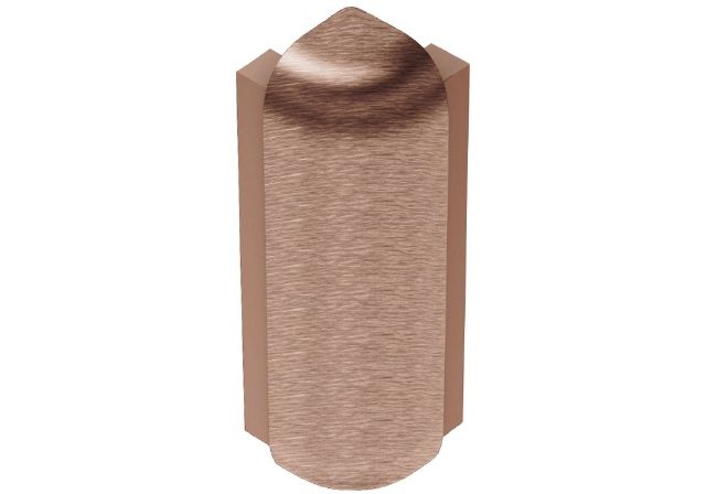 Rondec Step 90 Degree Outside Corner Metal Tile Edging Trim - Brushed Copper Anodized Aluminum
