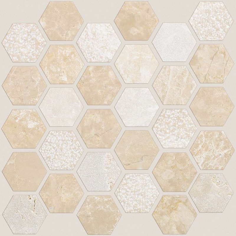 Boca Coastal Natural Stone Mosaic - Hexagon - Textured