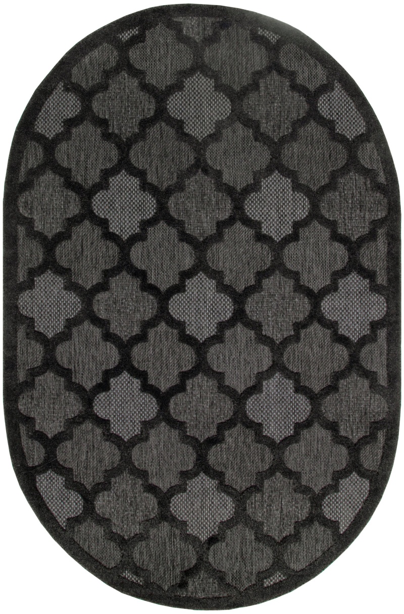 Easy Care Charcoal Black Modern Area Rug