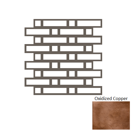 Metallica Oxidized Copper Large Metal Mosaic - 1" X 1" + 1" X 4" Linear - Satin