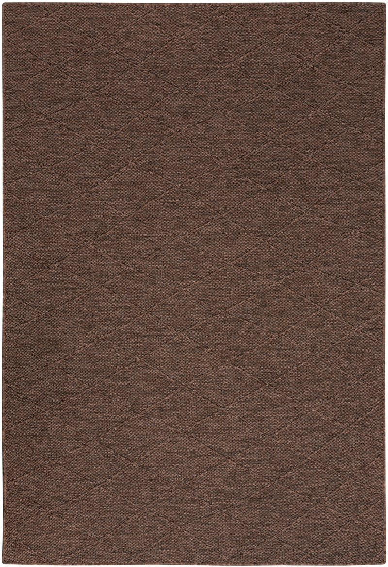 Washable Solutions Mocha Polypropylene Modern Area Rug