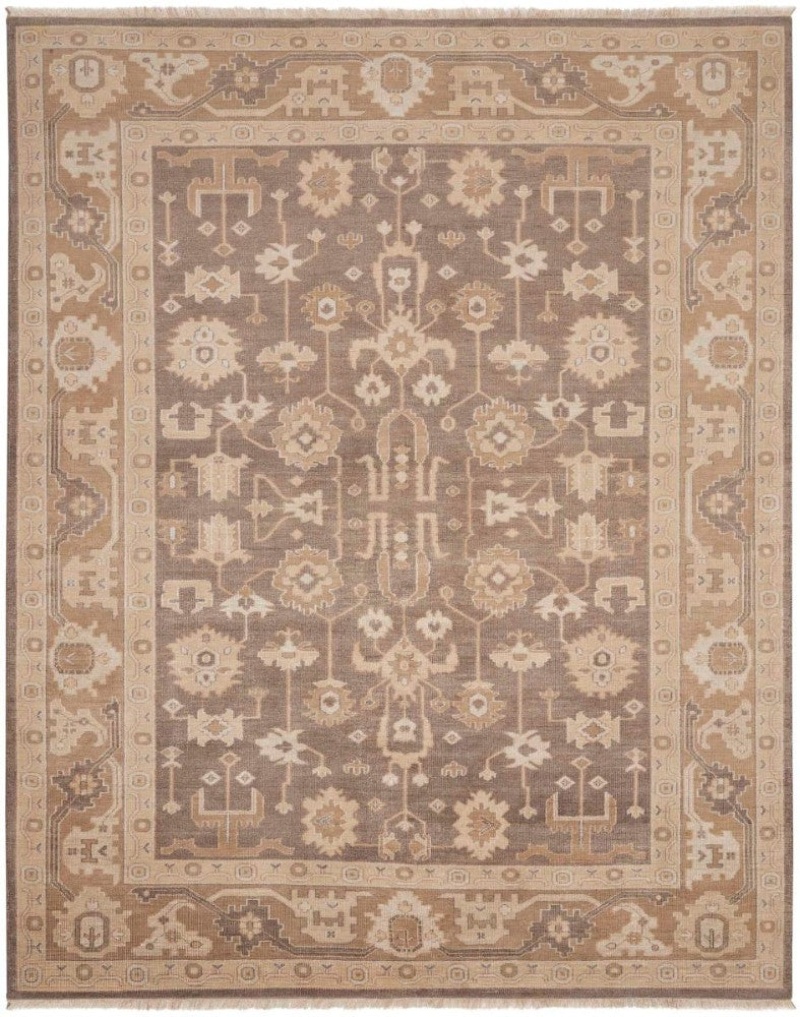 Aldora Mocha Bamboo Silk Traditional Area Rug