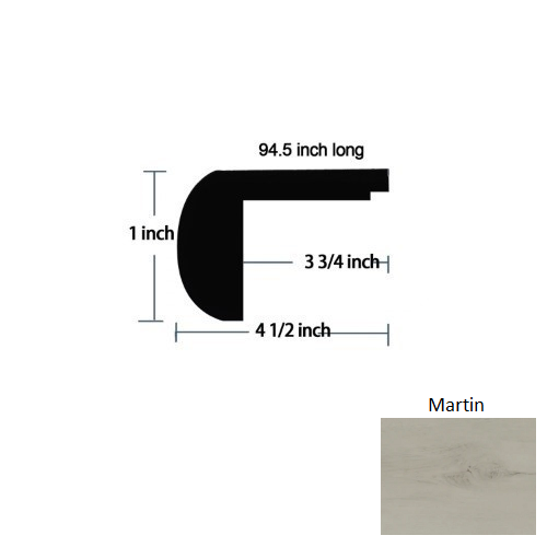 Lakeview Martin 94.5" Embossed Flush Stair Nose Moulding