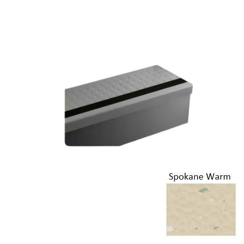 Raised Round Rubber Stair Tread with Brown Grit Tape