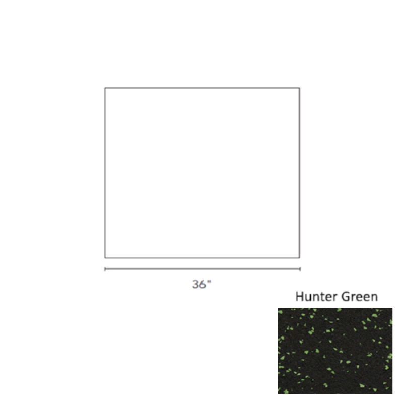 Hunter Green Recoil Fitness Flooring Square Edge Tile 20% Chip 1/2 Gauge - Urethane - 36" X 36"