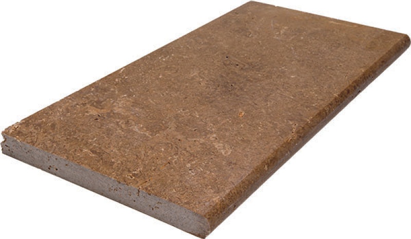 Aqua Gray Marble Bullnose Coping - Sandblasted