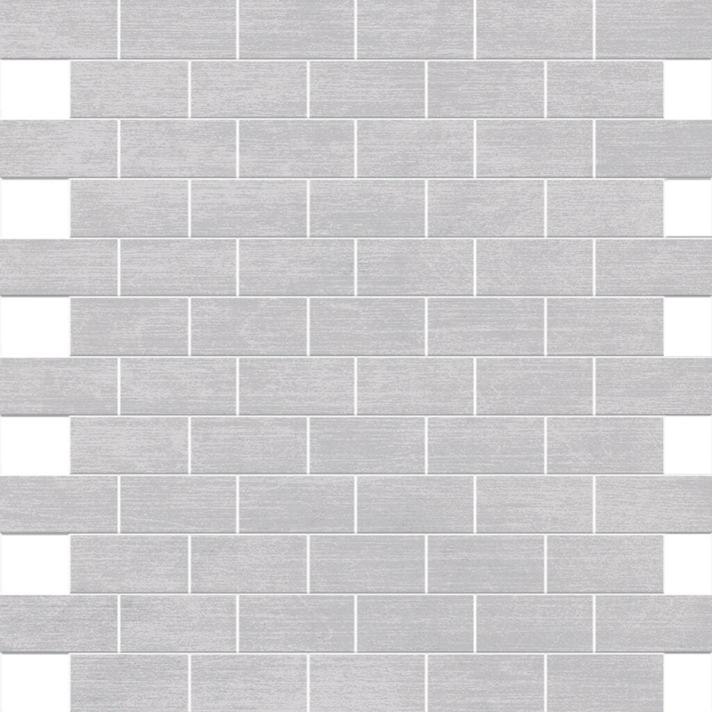 Brush Stroke Nickel Stroke Porcelain Mosaic - 1" X 2" Brick - Honed