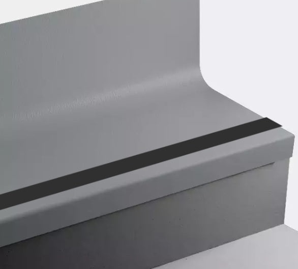 Johnsonite Harbour Hammered Rubber Stair Tread with Riser, 19" x 72"