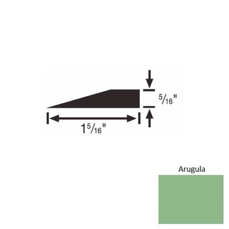 Solid 25 Arugula Rubber Reducer Strip - 1 5/16" X 9 Ft (108") X 5/16"