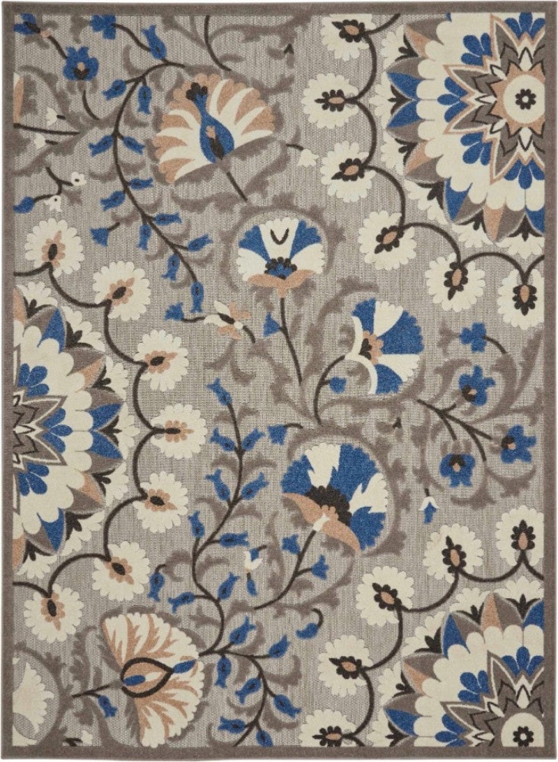 Aloha Grey Multi Alh20 Polypropylene & Polyester Contemporary Area Rug - 8 Ft X 11 Ft - Grey Multi