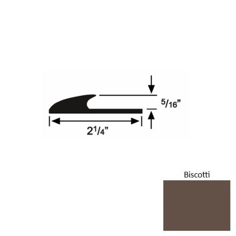Solid 39 Biscotti Rubber Glue Down Carpet Edge - 2 1/4" X 9 Ft (108") X 5/16"