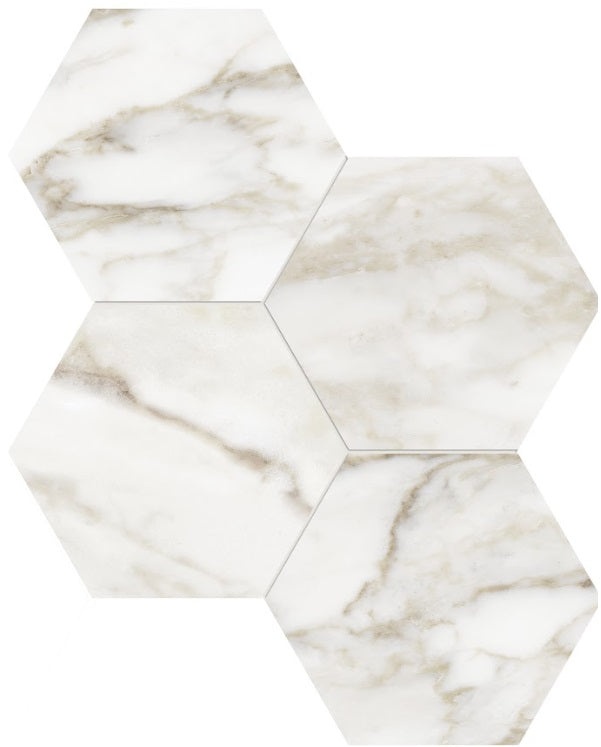 La Marca Calacatta Paonazzo Porcelain Mosaic - 6" Hexagon