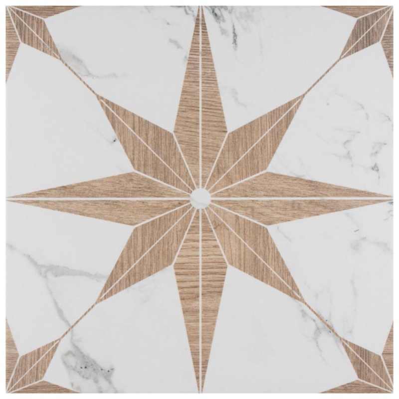 Amazon Stella Loire Noce Porcelain Tile - Matte - 9 3/4" X 9 3/4"