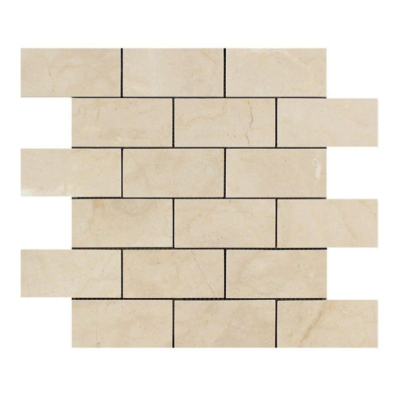 Crema Marfil Marble Mosaic - 2" x 4" Brick