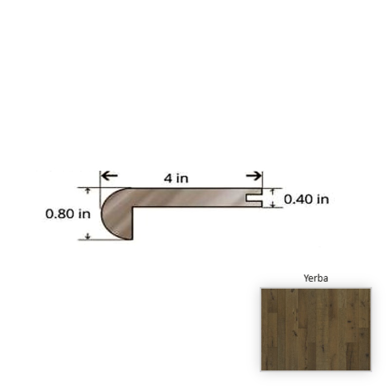 Oak Yerba Hardwood Moulding / Trim - 84.25" Stair Nose - Nu Oil