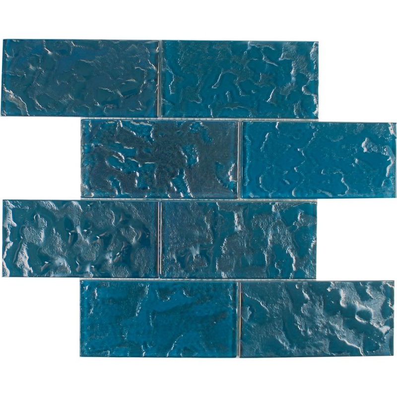 Aquatica Lightwaves Turquoise Glass Mosaic Tile