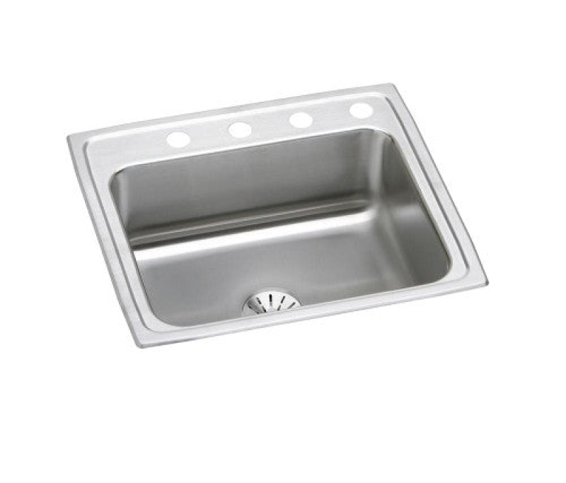 Lr2521pd2 Lustertone Classic Stainless Steel Drop In Single Bowl Kitchen Sink - 25" X 21 1/4" X 7 7/8" With 2 Holes - Stainless Steel