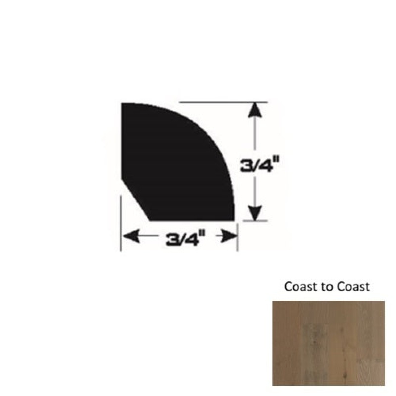 Timberbrushed Gold Coast To Coast Hardwood Moulding / Trim - 3/4" X 90" Quarter Round - Urethane & Aluminum Oxide
