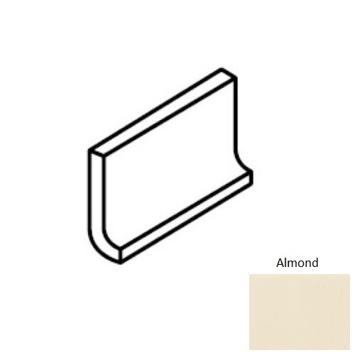 Color Wheel Classic Almond Ceramic Flat Top Cove Base, 3" x 6"