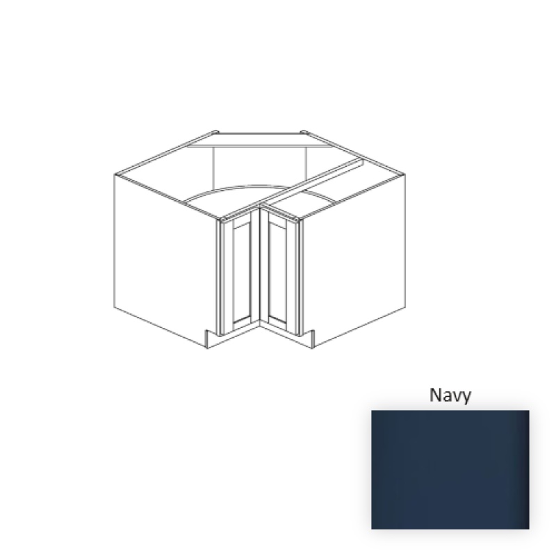 Navy Wood Kitchen Corner Lazy Susan Base Cabinet - 33" X 24" X 34.5" (Assembly Required) - Navy