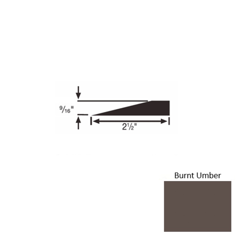 Solid 49 Burnt Umber Rubber Transitional Reducer - 2 1/2" X 9 Ft (108") X 9/16"