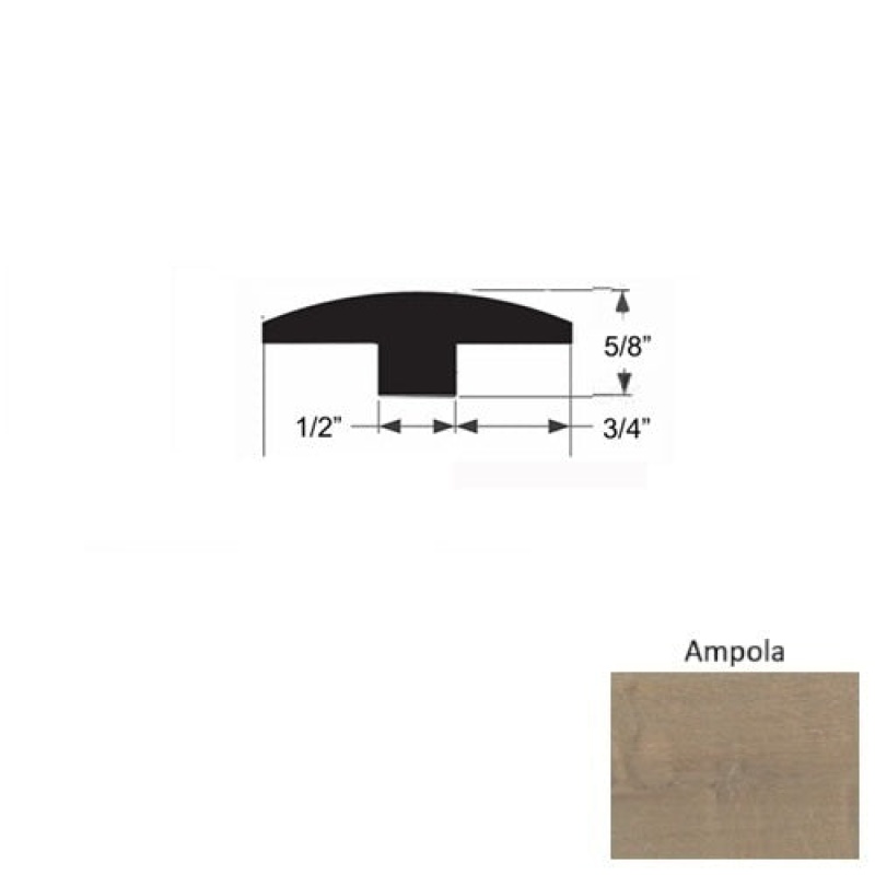 Lago Ampola Hardwood Moulding / Trim - 2" X 78" T Molding - Urethane