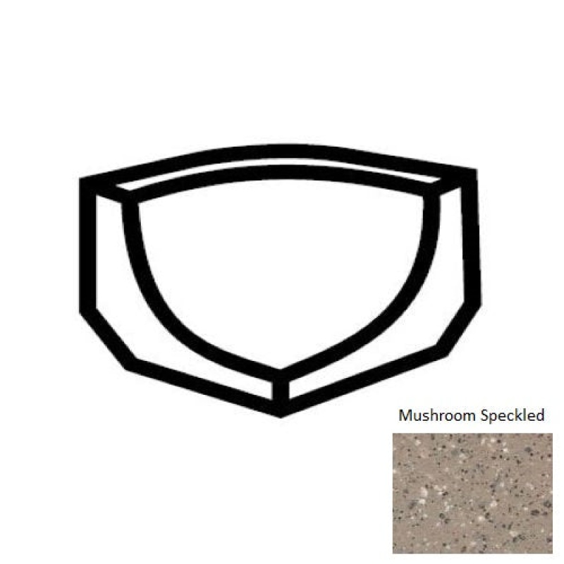 Unglazed Mosaics Mushroom Speckled Porcelain Floor & Wall Trim - 1" X 1" Cove Base Incorner Round - Unglazed